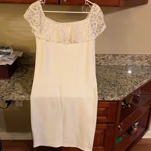 Brand new white off-shoulder “Redherring” dress.
